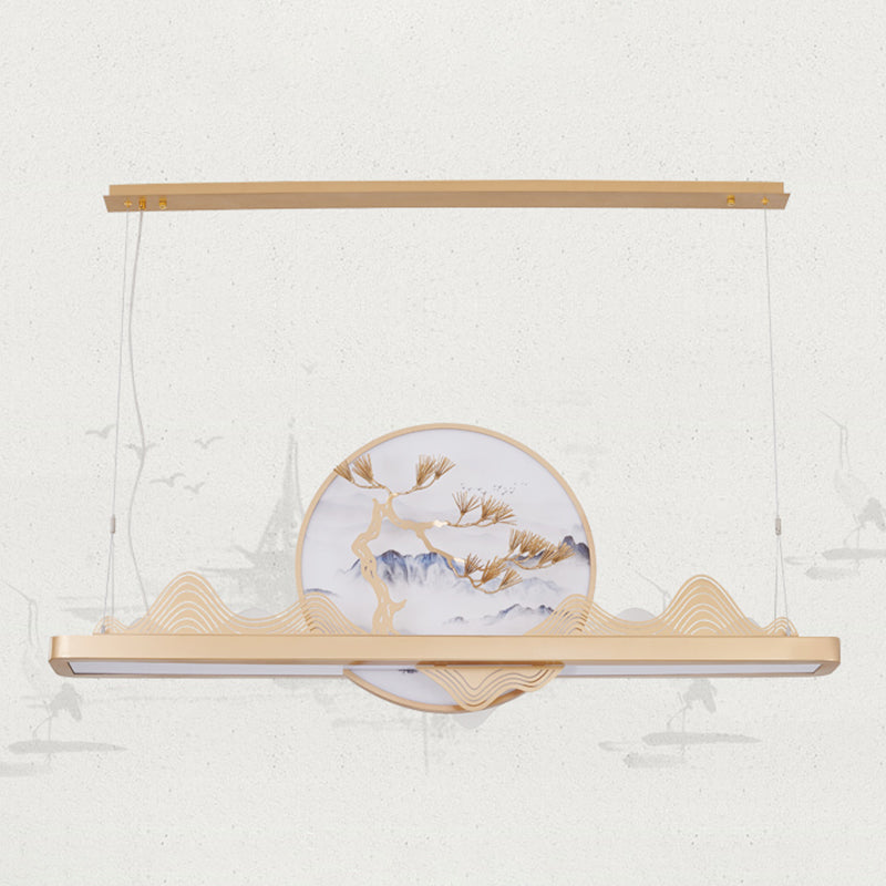 Lineair eilandhanger leidde Chinees modern plafond hanglampje voor eetkamer