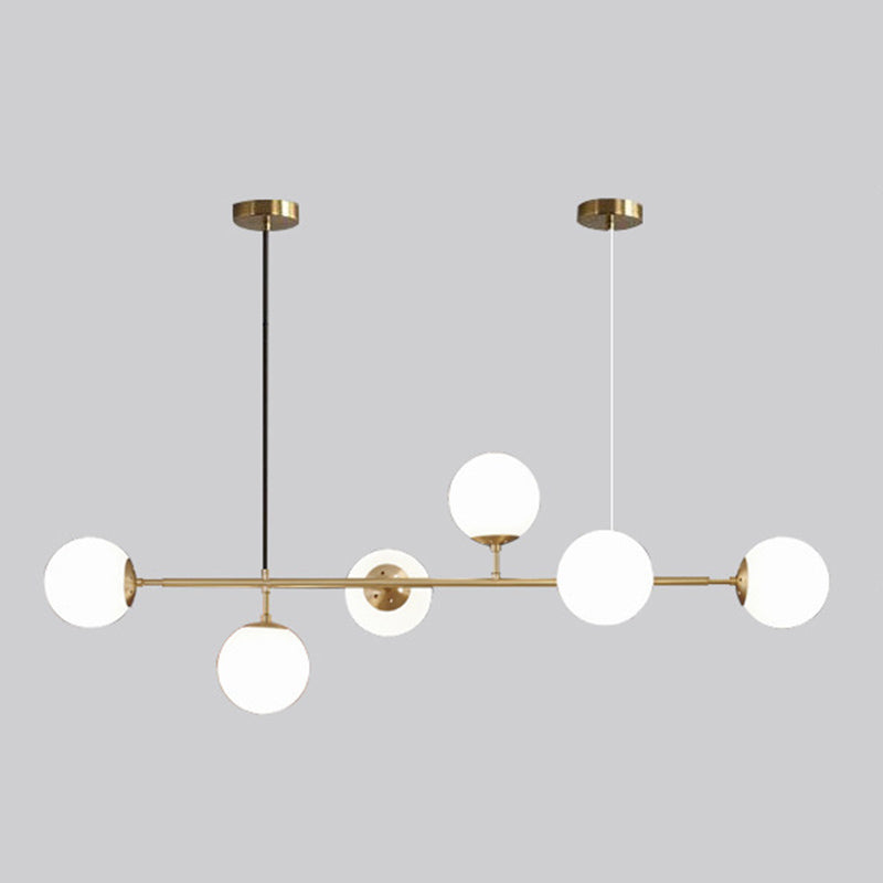 Modern Creative Globe Island Light Wrought Iron Pendant Light with Glass Shade