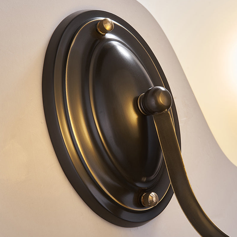 Frosted White Glass Sconce Light Cone Industrial Wall Sconce Light for Living Room