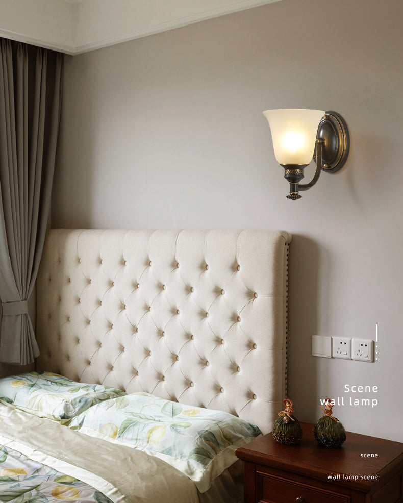 Frosted White Glass Sconce Light Cone Industrial Wall Sconce Light for Living Room