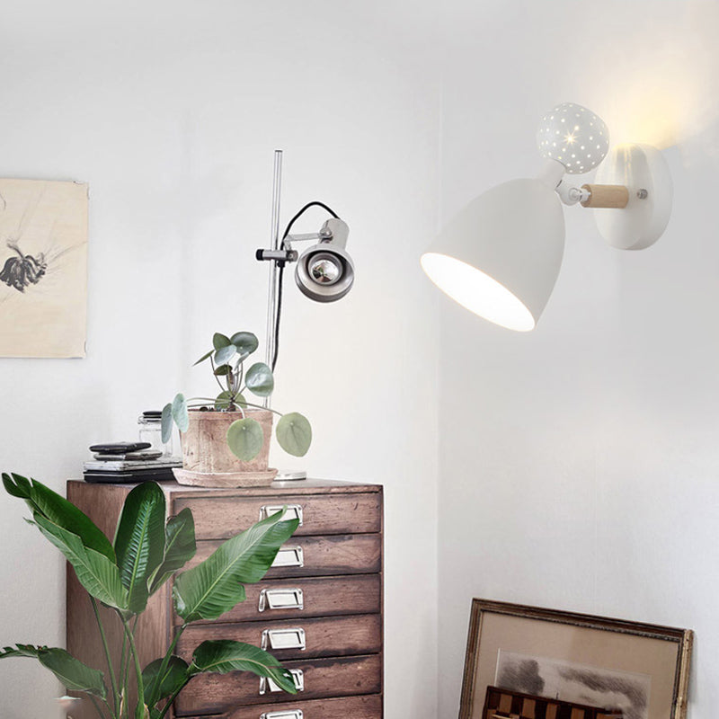 Moderne Nordic Macarons Style Geometric Shade Wall Sconce Metal 1 Approches légères