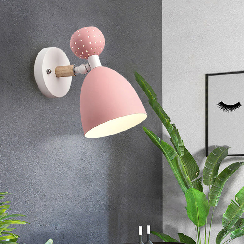 Moderne Nordic Macarons Style Geometric Shade Wall Sconce Metal 1 Approches légères
