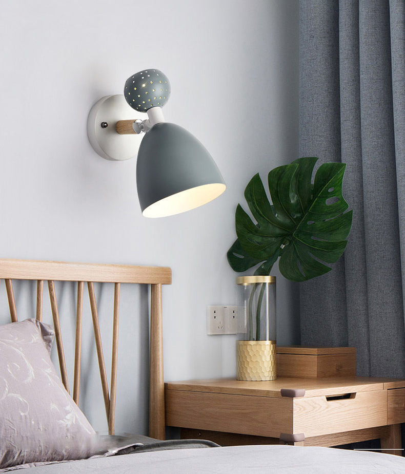 Moderne Nordic Macarons Style Geometric Shade Wall Sconce Metal 1 Approches légères