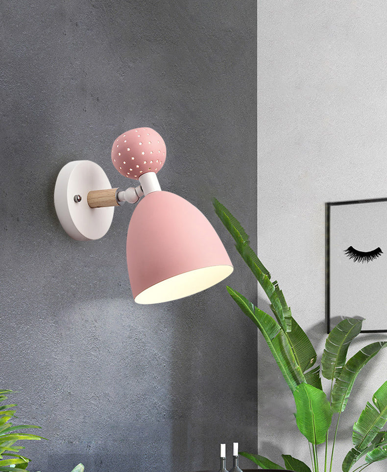 Moderne Nordic Macarons Style Geometric Shade Wall Sconce Metal 1 Approches légères