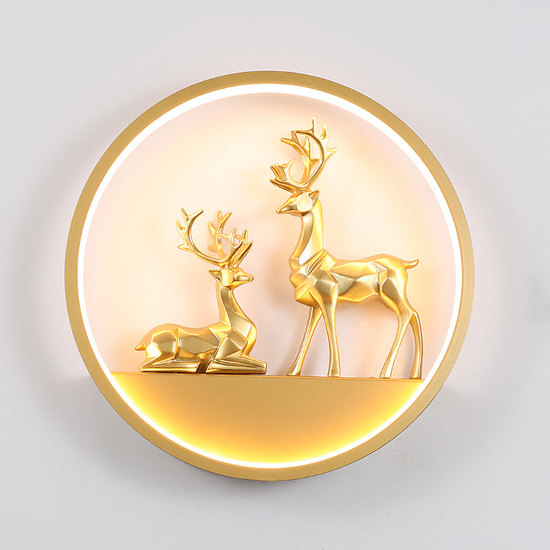 Illuminazione a parete in metallo contemporanea 1 cerchio di luce per la camera da letto