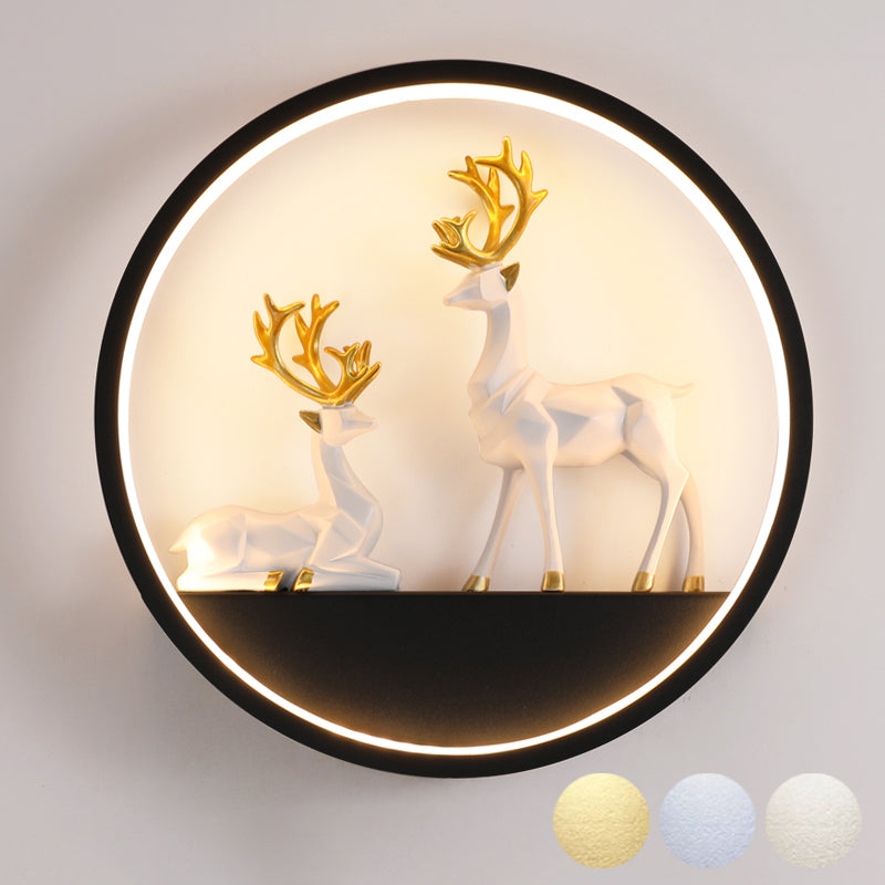 Illuminazione a parete in metallo contemporanea 1 cerchio di luce per la camera da letto