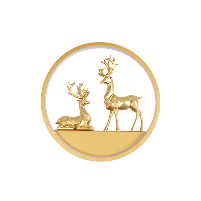 Illuminazione a parete in metallo contemporanea 1 cerchio di luce per la camera da letto