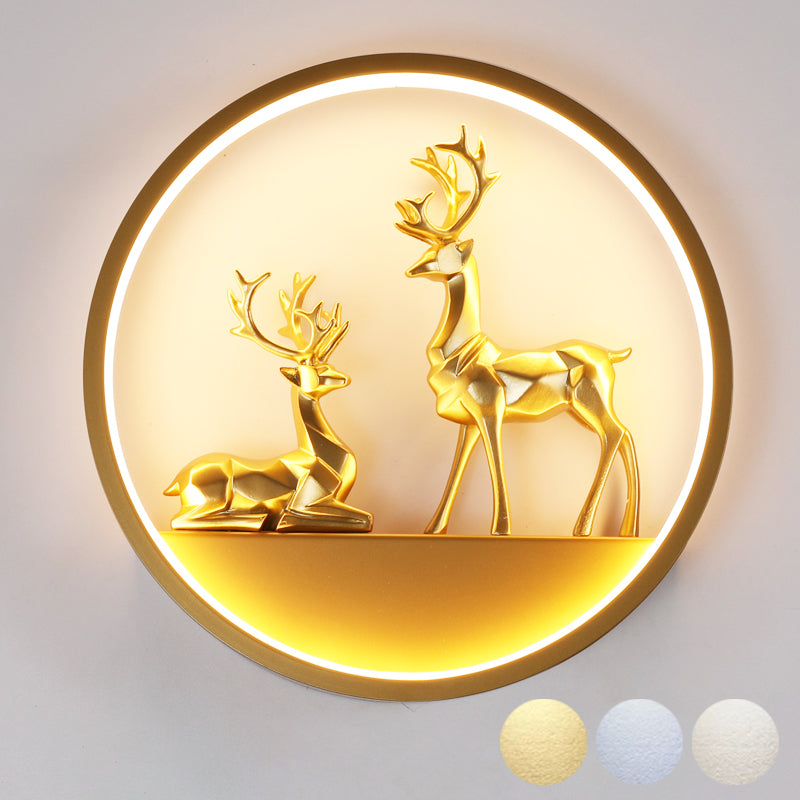 Illuminazione a parete in metallo contemporanea 1 cerchio di luce per la camera da letto