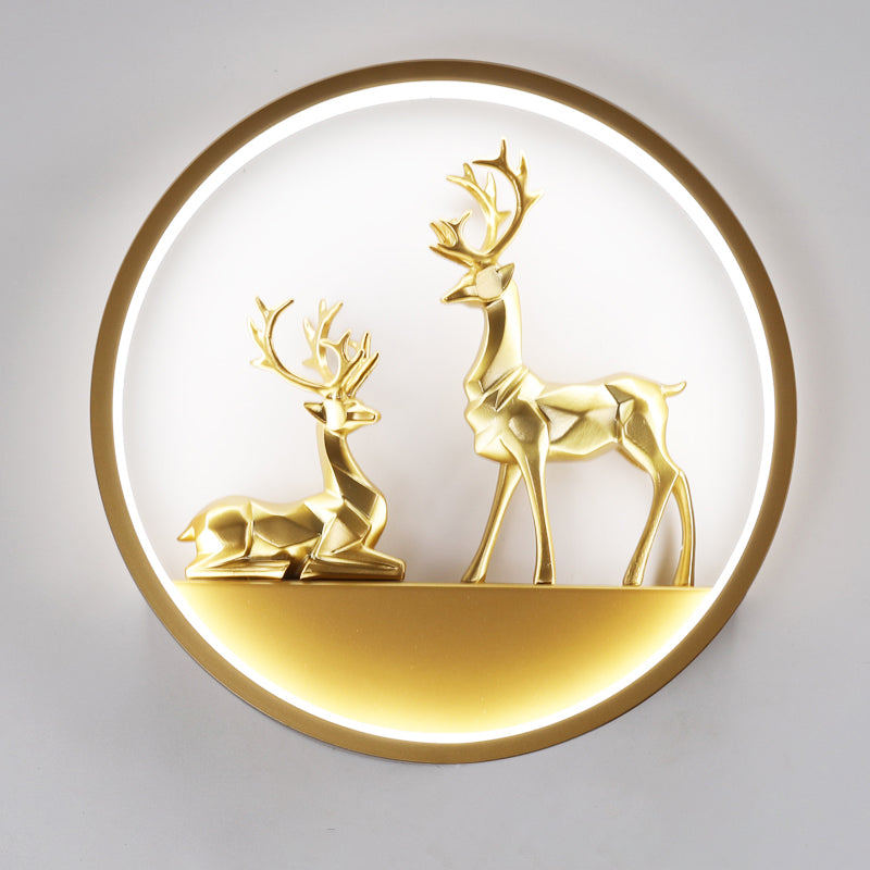 Illuminazione a parete in metallo contemporanea 1 cerchio di luce per la camera da letto