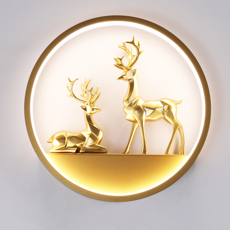 Illuminazione a parete in metallo contemporanea 1 cerchio di luce per la camera da letto