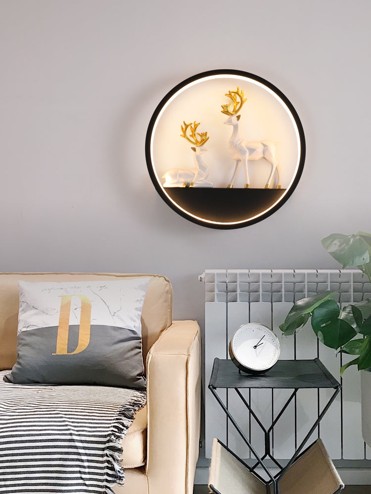 Illuminazione a parete in metallo contemporanea 1 cerchio di luce per la camera da letto