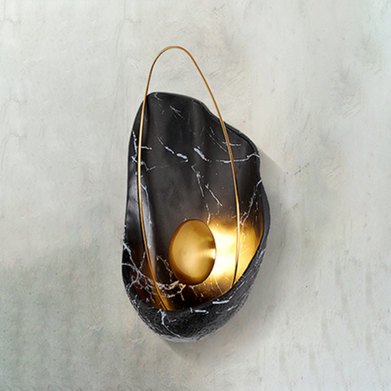 Appliques de lumière murale géométrique contemporaine lampe à support mural en résine pour le salon