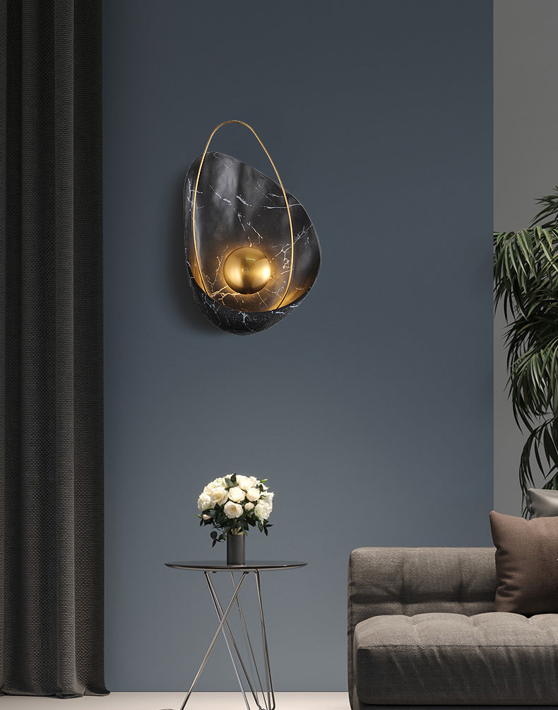 Appliques de lumière murale géométrique contemporaine lampe à support mural en résine pour le salon