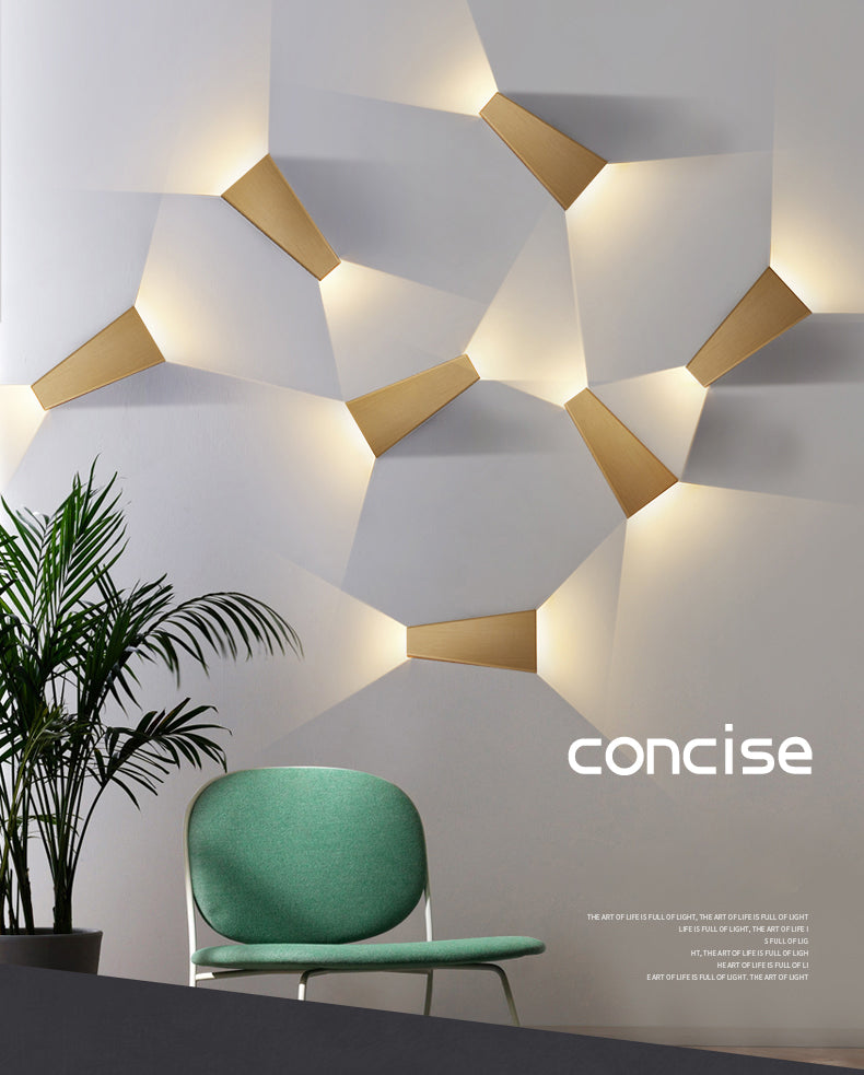 Aluminium minimalisme wandlamp armatuur 1-licht LED SCONCE Licht voor slaapkamer