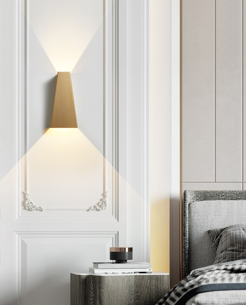 Aluminium minimalisme wandlamp armatuur 1-licht LED SCONCE Licht voor slaapkamer