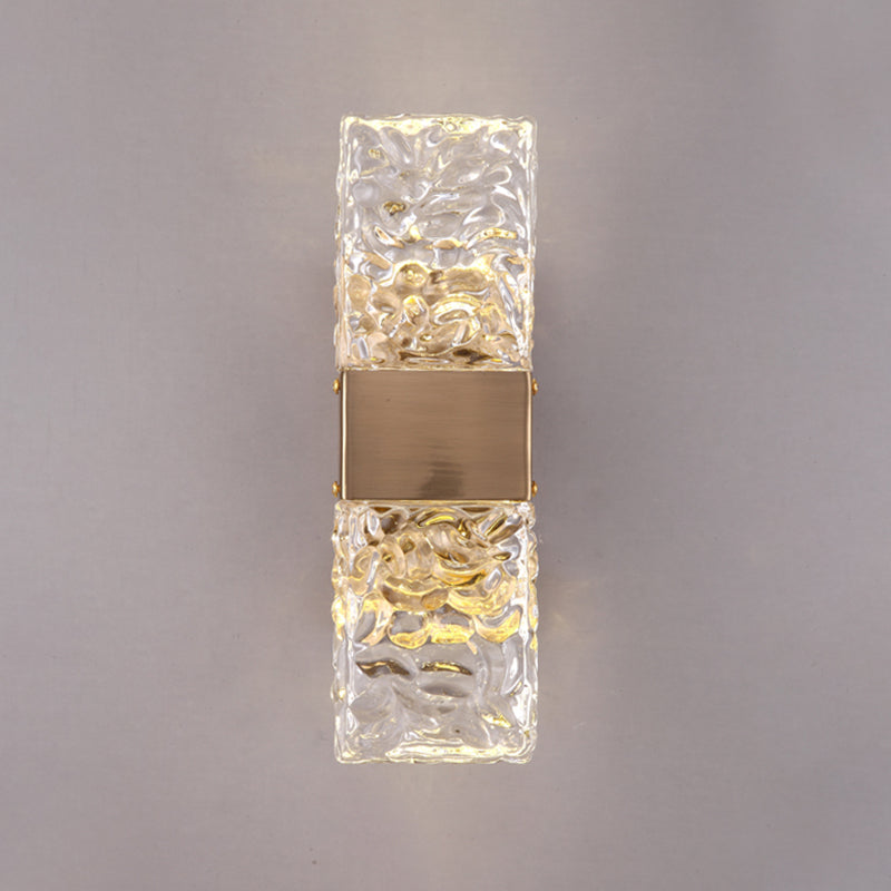 2-Light Modern Squared Wall Lights Crystal Wall Mounted Lamps for Bedroom