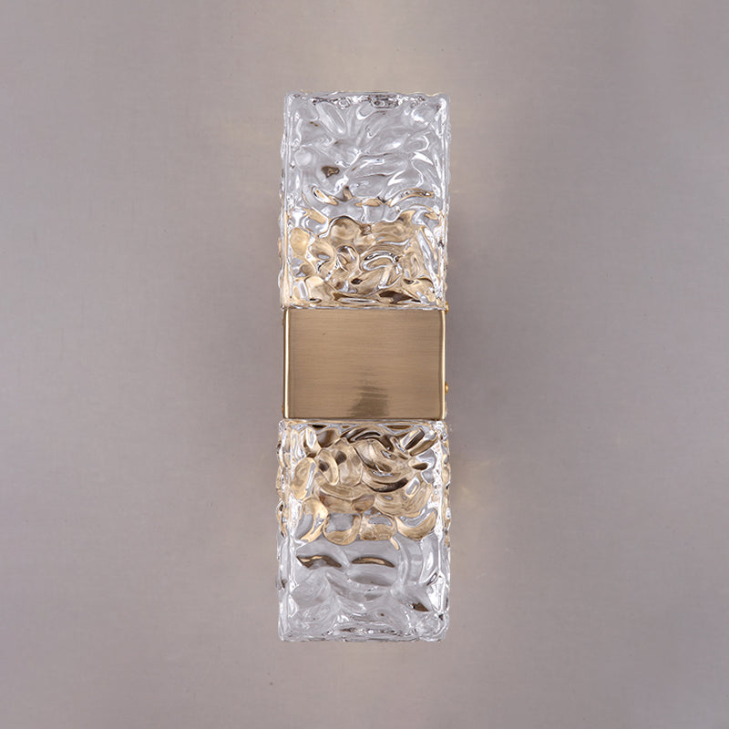 2-Light Modern Squared Wall Lights Crystal Wall Mounted Lamps for Bedroom
