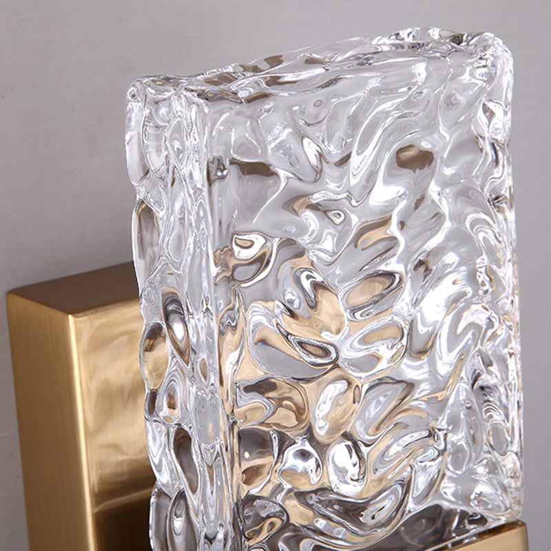 2-Light Modern Squared Wall Lights Crystal Wall Mounted Lamps for Bedroom