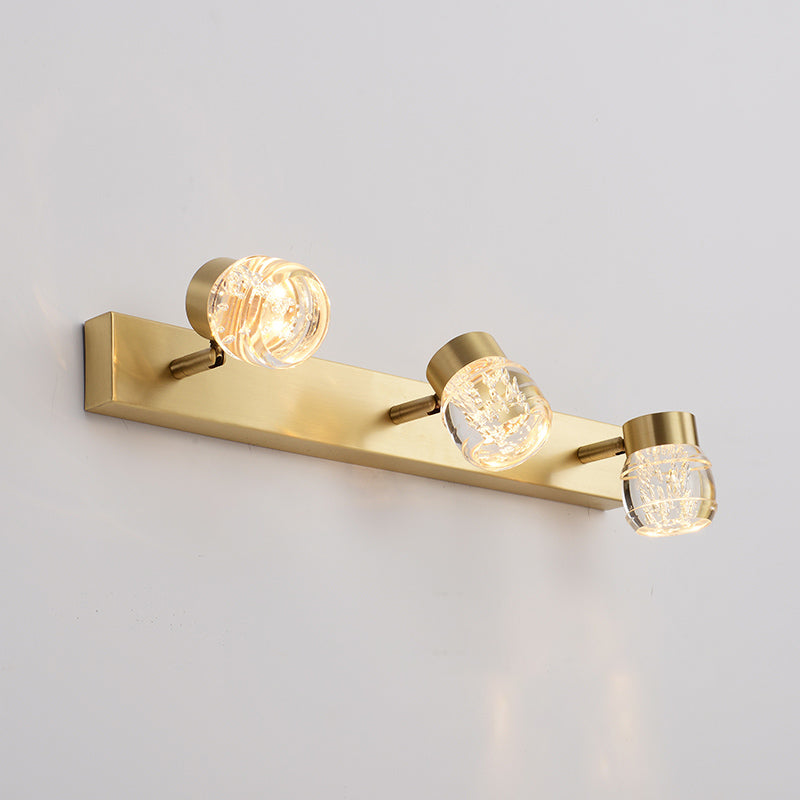 Applexion murale à 3 légers contemporaine Lumière murale en bronze métallique pour salle de bain