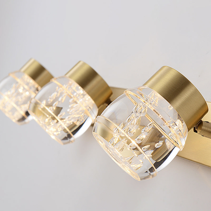 Applexion murale à 3 légers contemporaine Lumière murale en bronze métallique pour salle de bain