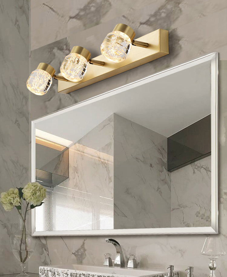 Applexion murale à 3 légers contemporaine Lumière murale en bronze métallique pour salle de bain