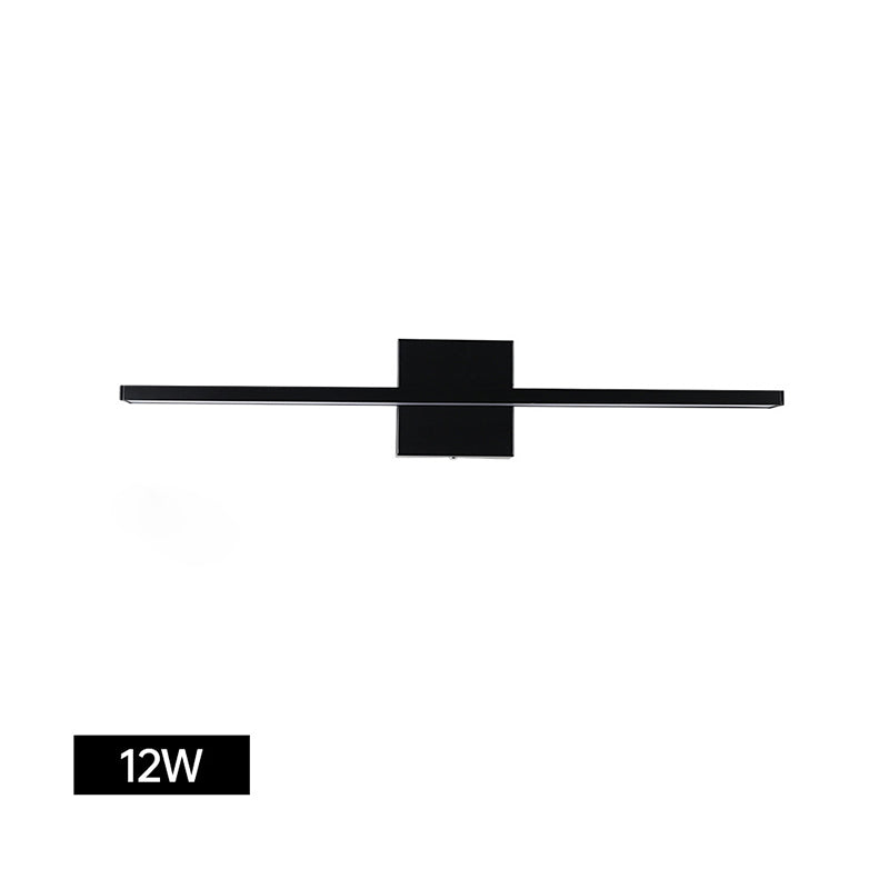 1-licht lineaire wandwandeling moderne eenvoudige stijl spiegelmuurverlichting in zwart