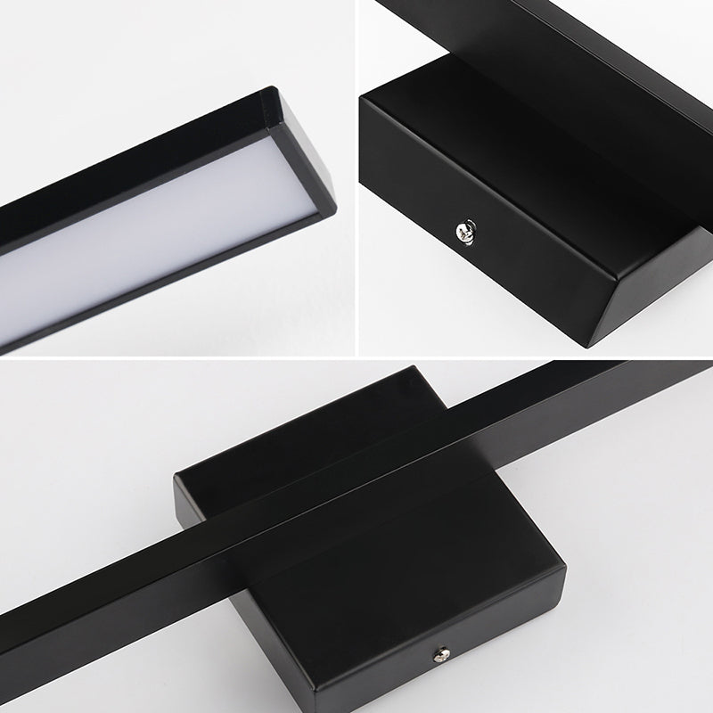 1-licht lineaire wandwandeling moderne eenvoudige stijl spiegelmuurverlichting in zwart