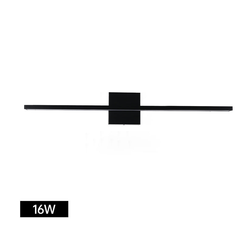 1-licht lineaire wandwandeling moderne eenvoudige stijl spiegelmuurverlichting in zwart