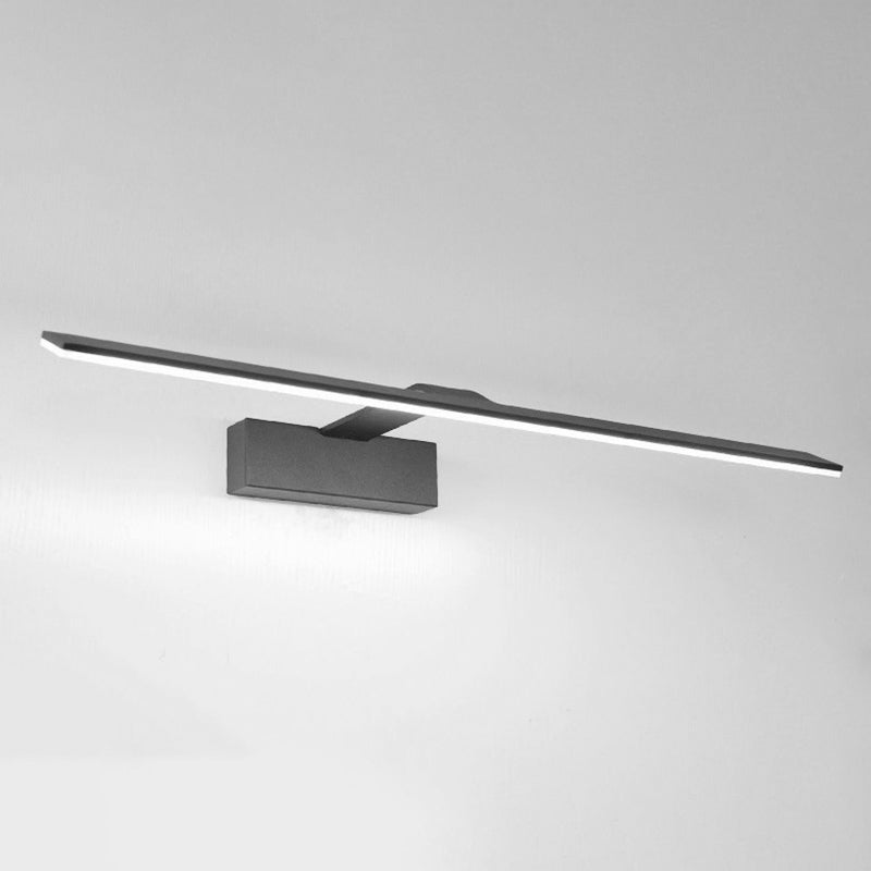 1-licht lineaire wandwandeling moderne eenvoudige stijl spiegelmuurverlichting in zwart