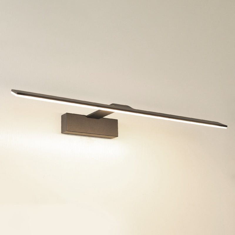 1-licht lineaire wandwandeling moderne eenvoudige stijl spiegelmuurverlichting in zwart