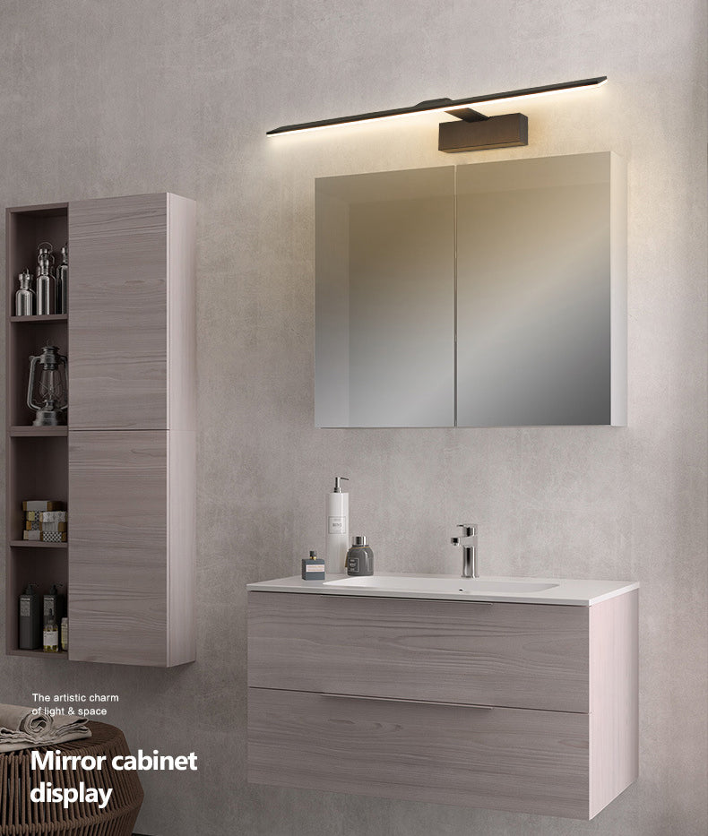 1-licht lineaire wandwandeling moderne eenvoudige stijl spiegelmuurverlichting in zwart