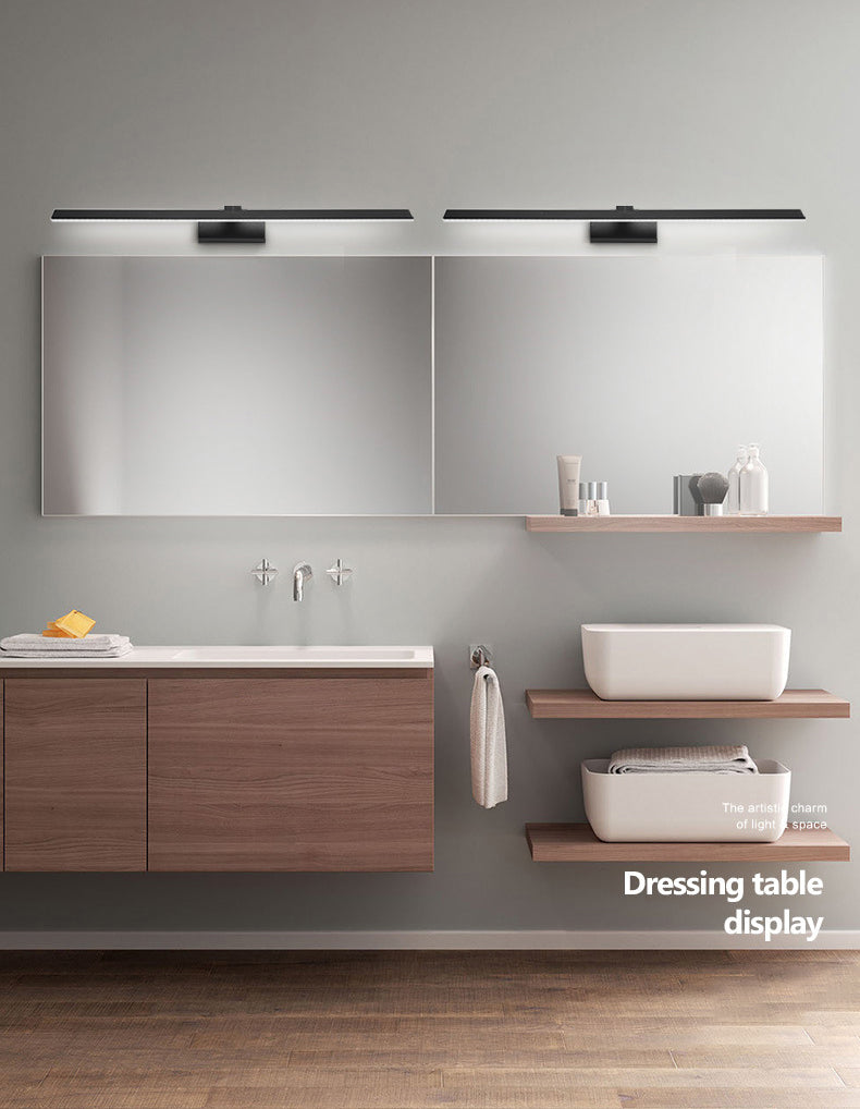 1-licht lineaire wandwandeling moderne eenvoudige stijl spiegelmuurverlichting in zwart