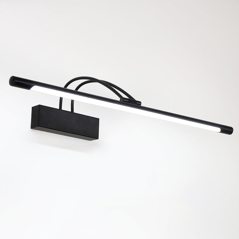 1-licht lineaire wandwandeling moderne eenvoudige stijl spiegelmuurverlichting in zwart