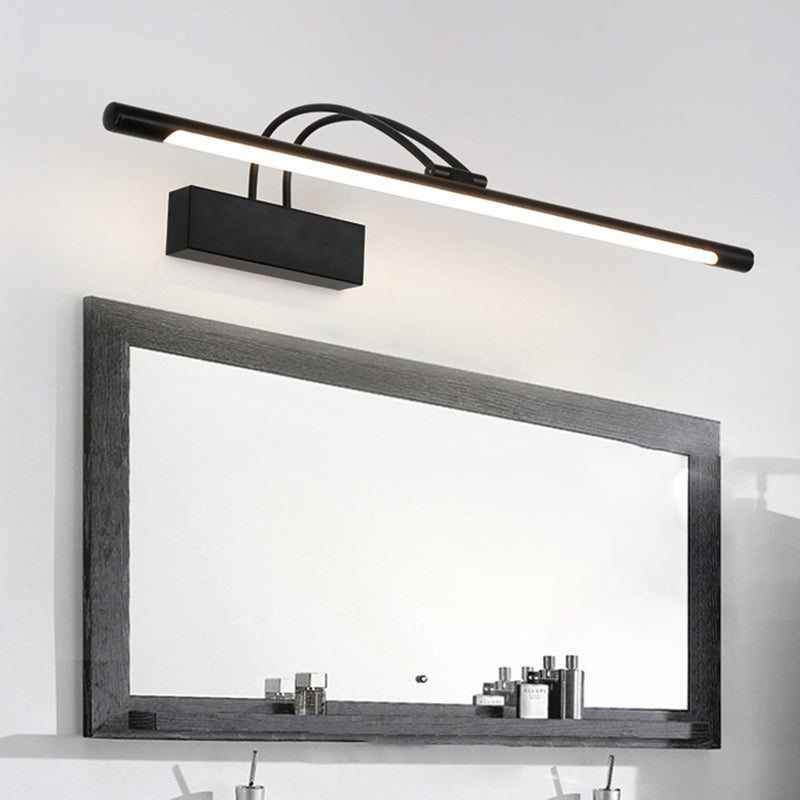1-licht lineaire wandwandeling moderne eenvoudige stijl spiegelmuurverlichting in zwart