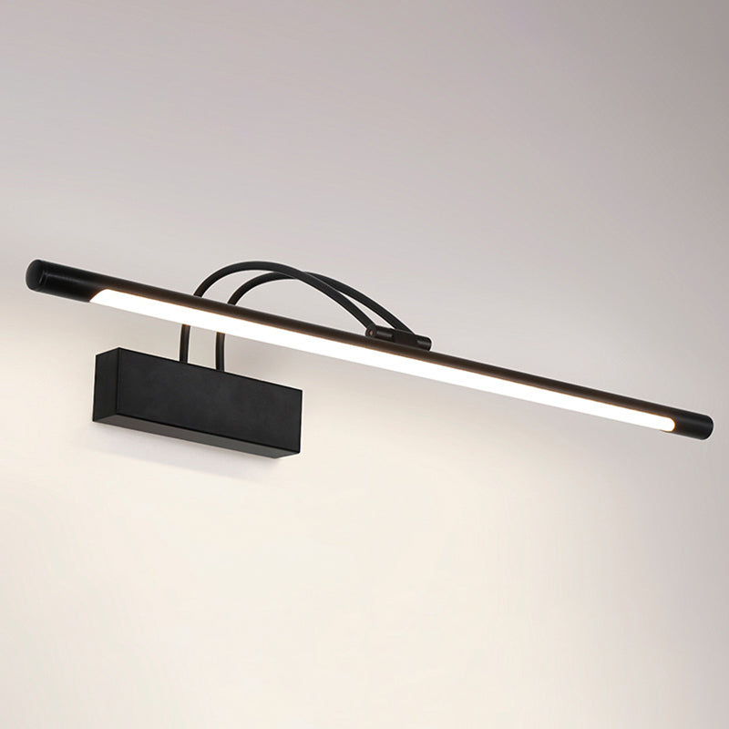1-licht lineaire wandwandeling moderne eenvoudige stijl spiegelmuurverlichting in zwart