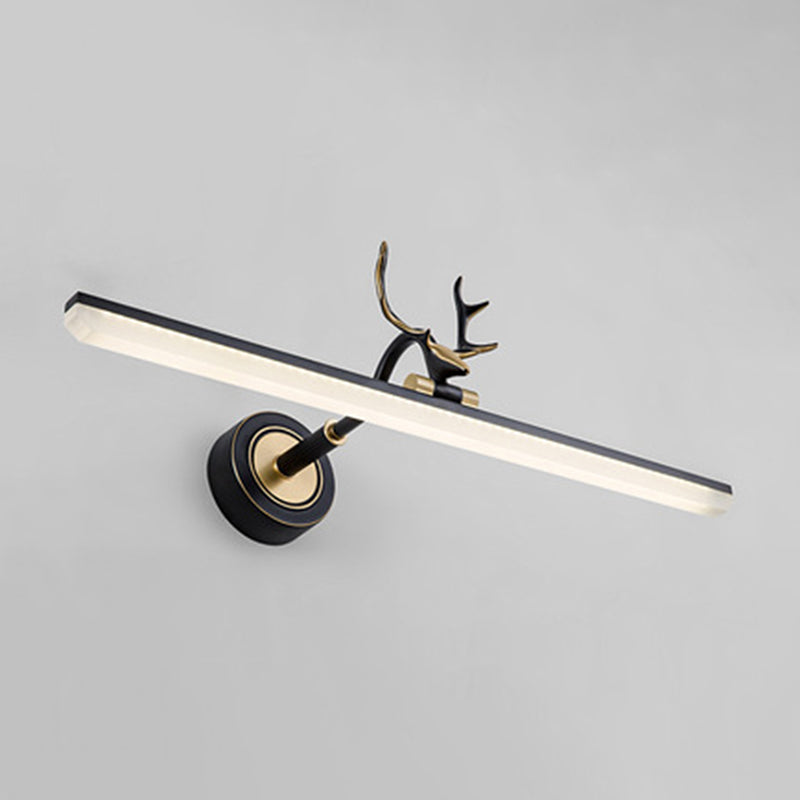 Metall lineare Schattenwandleuchten moderne 1 Kopfwandhalterung in Schwarz