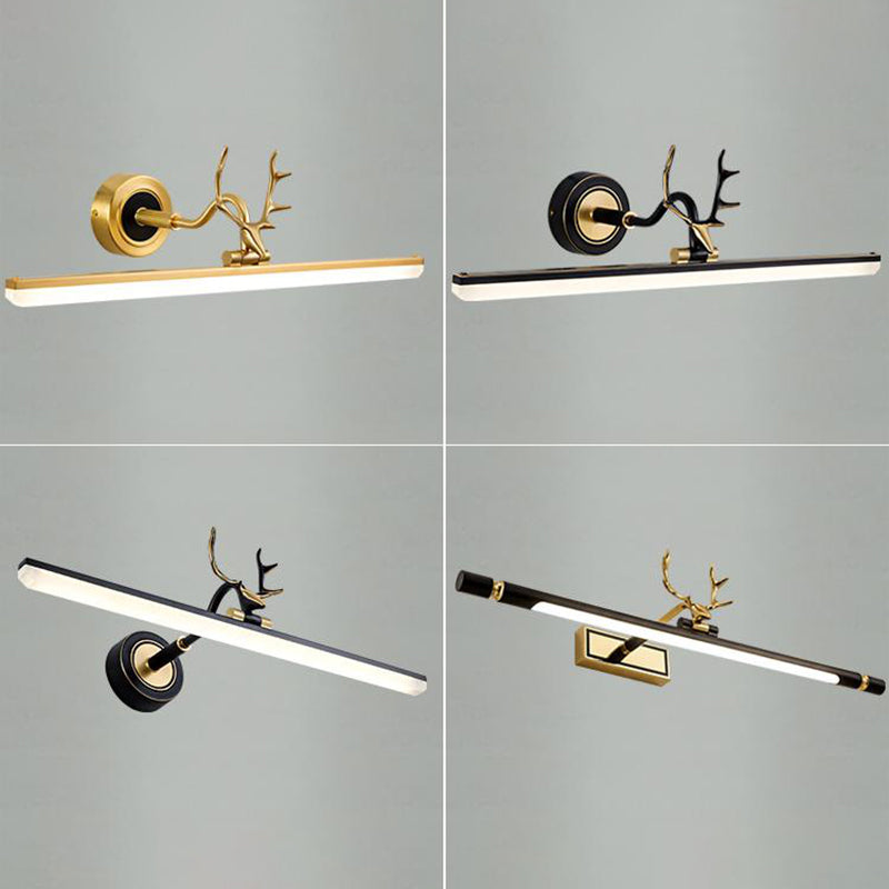 Metall lineare Schattenwandleuchten moderne 1 Kopfwandhalterung in Schwarz