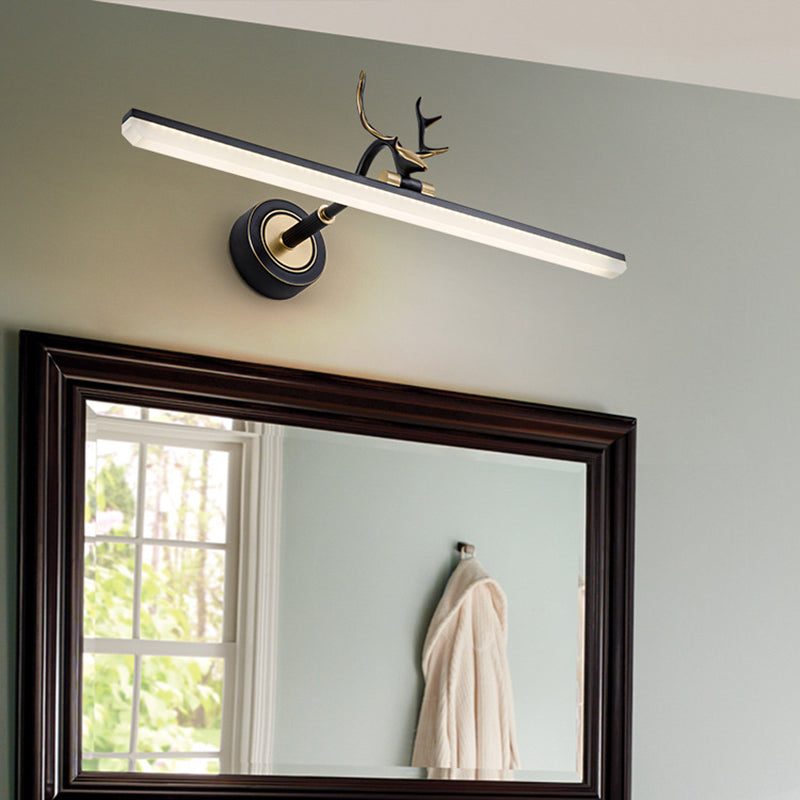 Metall lineare Schattenwandleuchten moderne 1 Kopfwandhalterung in Schwarz