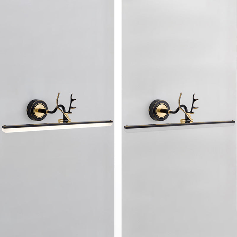 Metall lineare Schattenwandleuchten moderne 1 Kopfwandhalterung in Schwarz