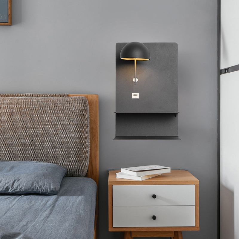 Black Bowl Metal Wall Lighting Modernist LED Metal Wall Mount Light Fixture for Living Room