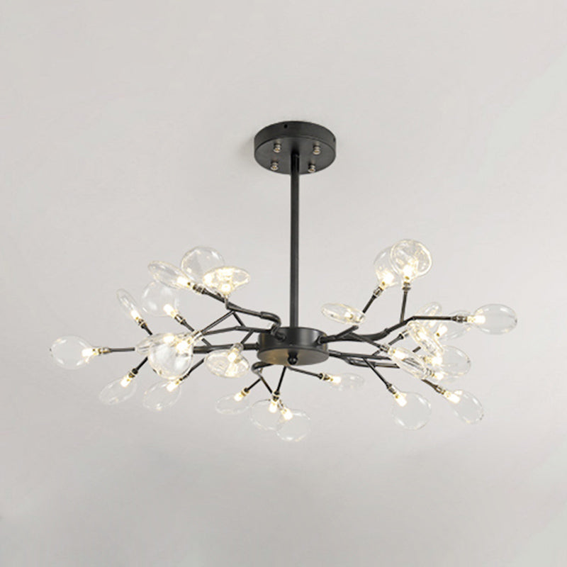 Modern Farmhouse Chandelier with Clear Acrylic Panels Shades Chandelier Lighting Fixtures