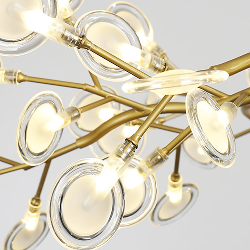 Modern Farmhouse Chandelier with Clear Acrylic Panels Shades Chandelier Lighting Fixtures