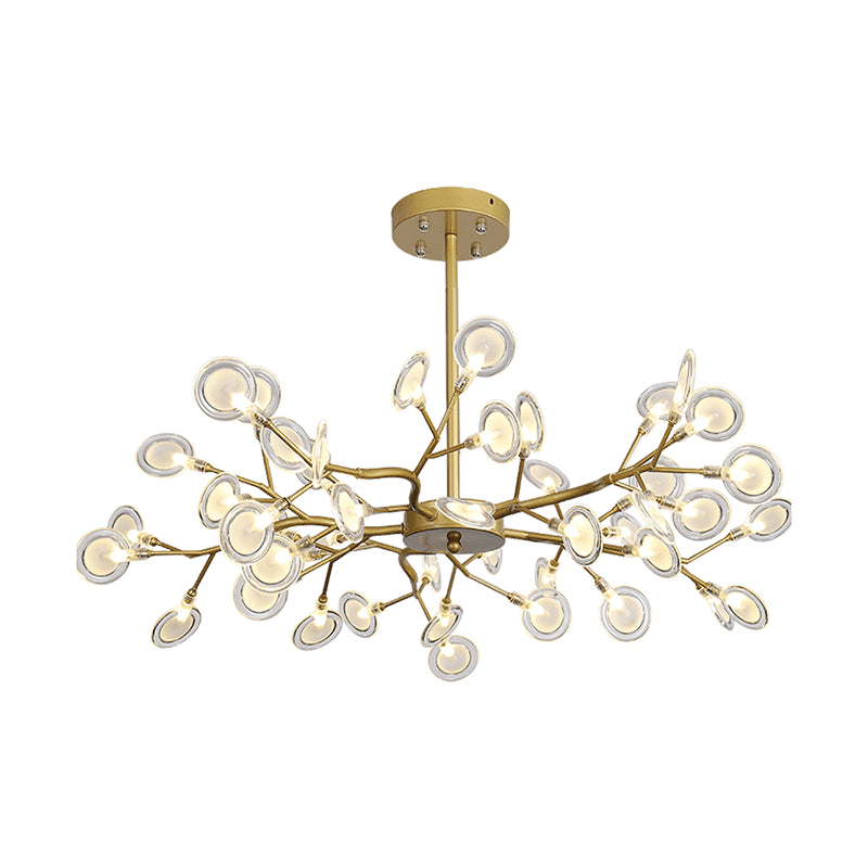 Modern Farmhouse Chandelier with Clear Acrylic Panels Shades Chandelier Lighting Fixtures