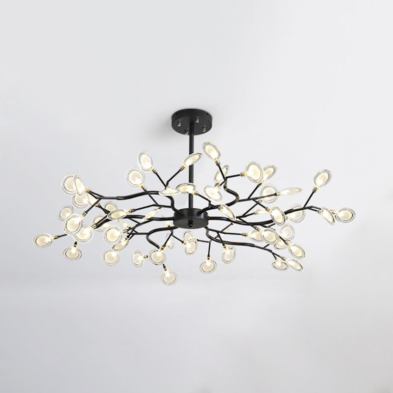 Modern Farmhouse Chandelier with Clear Acrylic Panels Shades Chandelier Lighting Fixtures