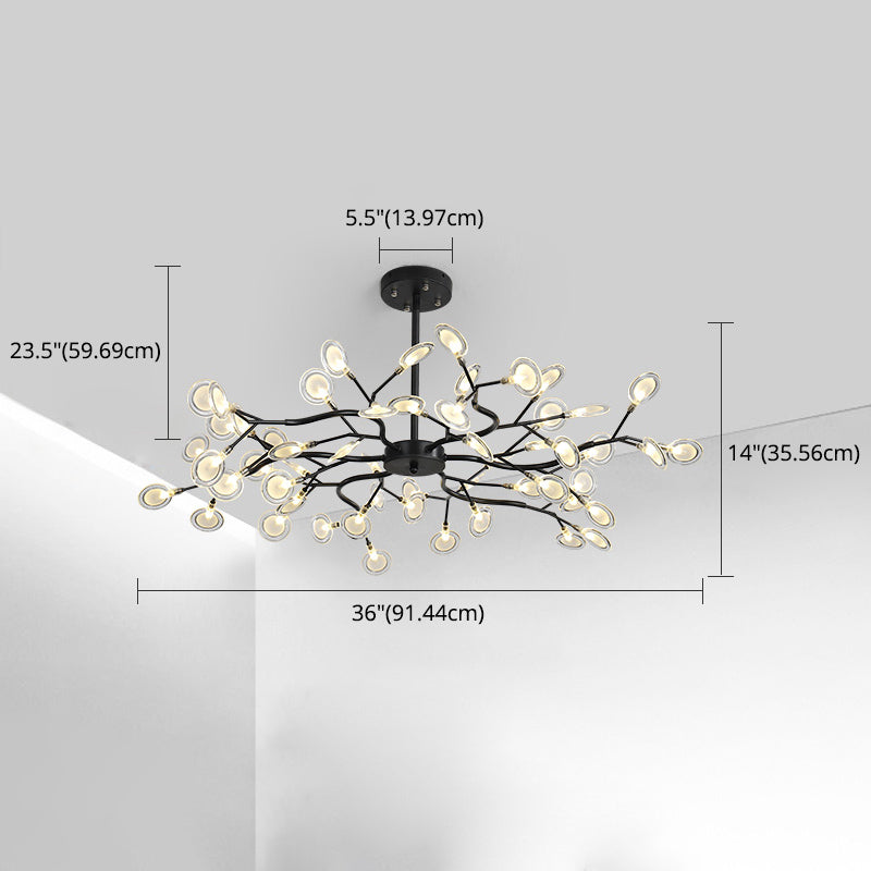 Modern Farmhouse Chandelier with Clear Acrylic Panels Shades Chandelier Lighting Fixtures