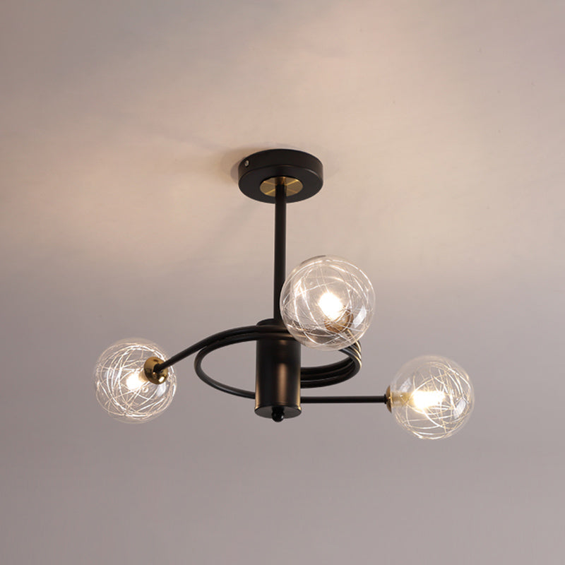 Modern Led Chandeliers Pendant Light Globes Hanging Ceiling Lights Clear Glass