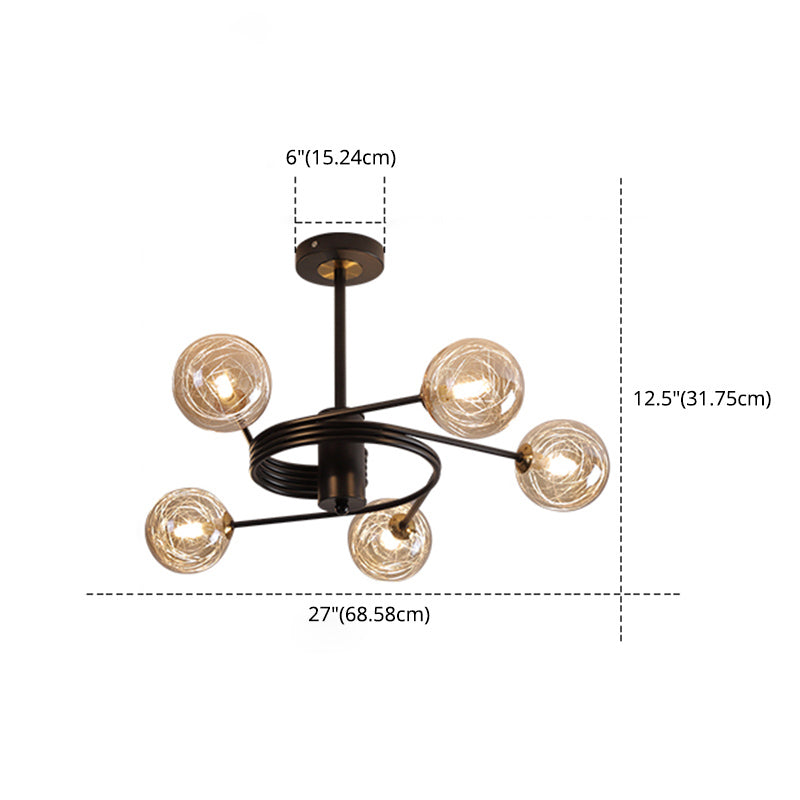 Modern Led Chandeliers Pendant Light Globes Hanging Ceiling Lights Clear Glass