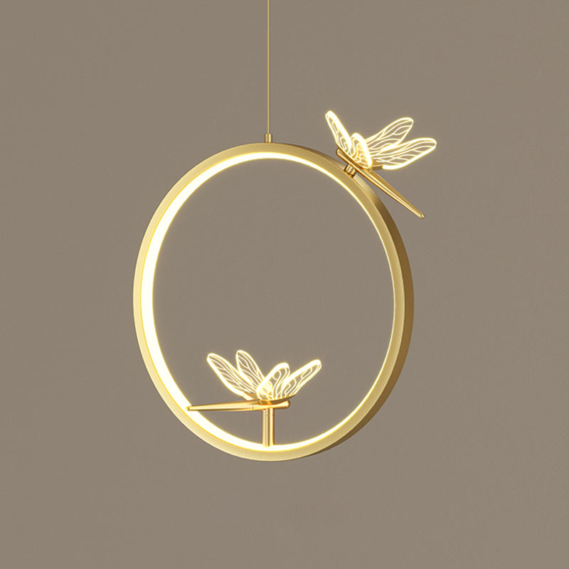 Modern LED Hanging Ceiling Light Metal 1-Light Circle Ceiling Pendant Light