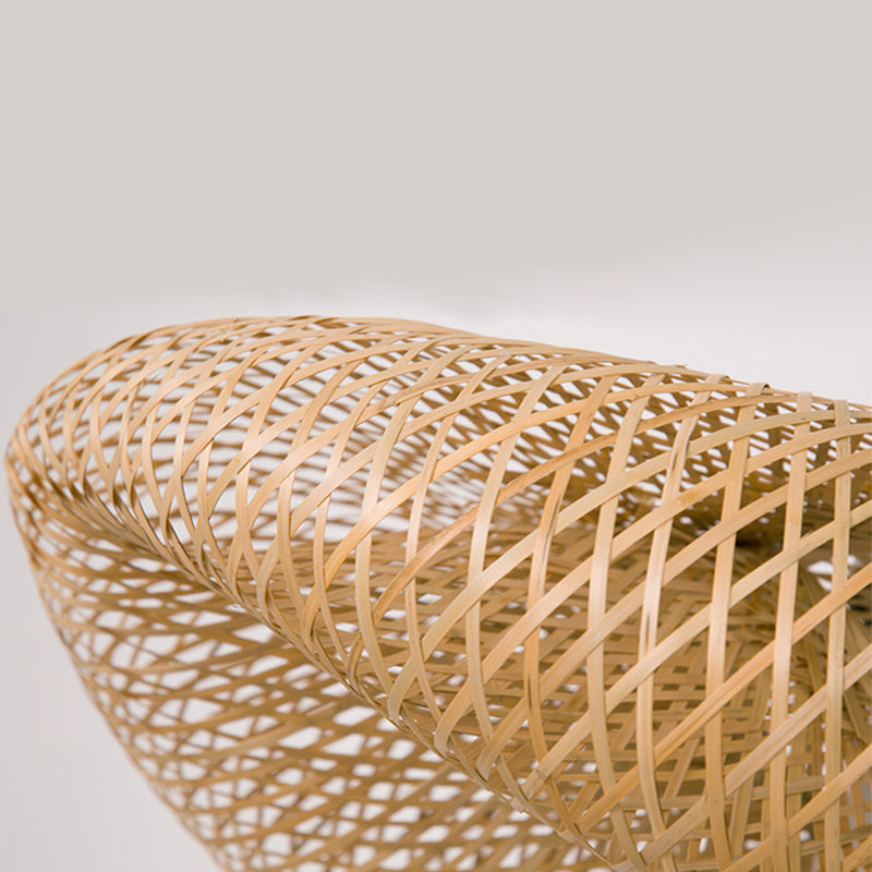 Japanese Bamboo Pendant Light Geometric Ceiling Light Fixture for Tea Room