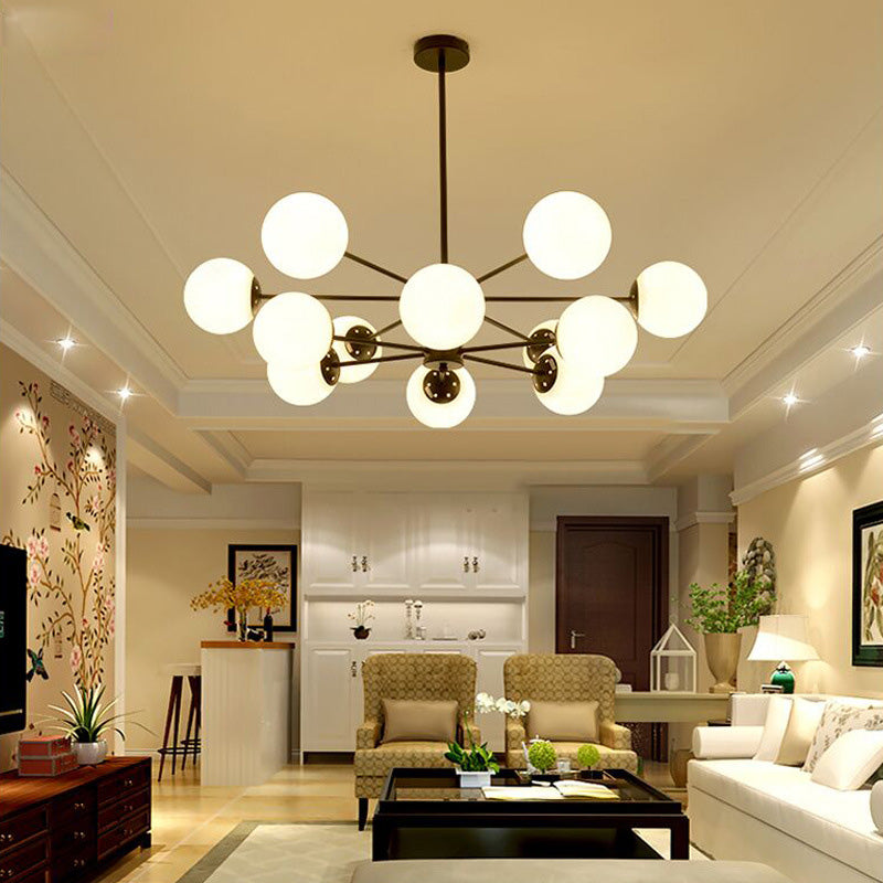 Lampada lampadina a globo Illuminazione a sospensione moderna in vetro bianco per il ristorante